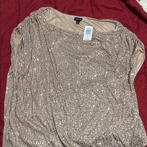 Torrid Gold Sequin off shoulder Blouse NWT